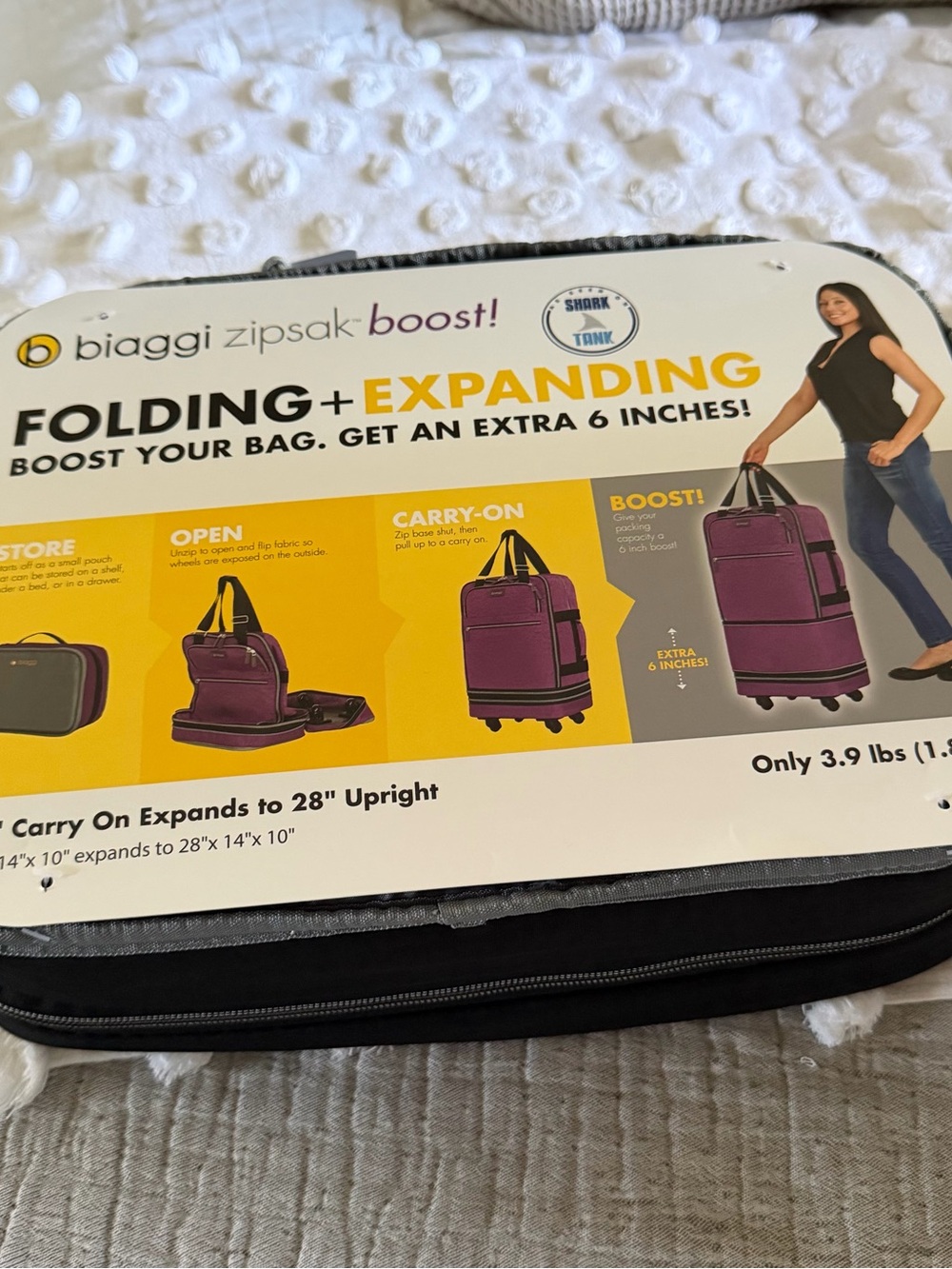 Biaggi Zipsak Boost! Folding & Expanding Travel Carry-On - Gray